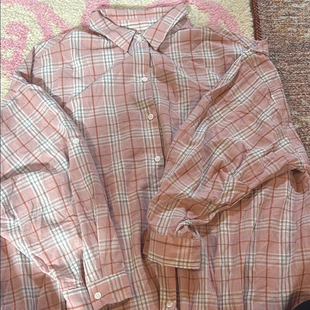Plaid Button-Up Shirt size large cotton